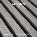 Akupanel 'Walnoot - Brede latten' 270x60cm - WoodzZz
