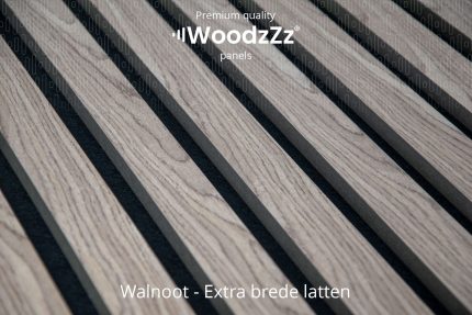 Akupanel 'Walnoot - Brede latten' 270x60cm - WoodzZz