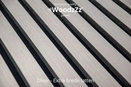 Akupanel 'Zilver - Brede latten' 270x60cm - WoodzZz