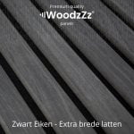 Akupanel 'Zwart Eiken - Brede latten' 270x60cm - WoodzZz