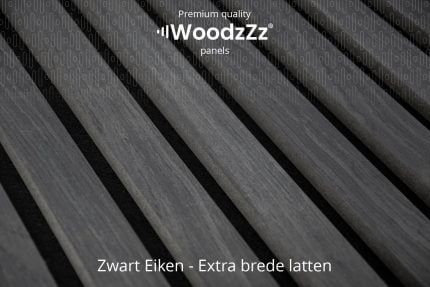 Akupanel 'Zwart Eiken - Brede latten' 270x60cm - WoodzZz