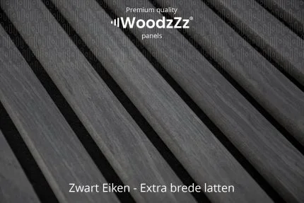 Akupanel 'Zwart Eiken - Brede latten' 270x60cm - WoodzZz