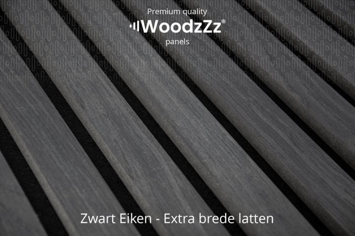Akupanel 'Zwart Eiken - Brede latten' 270x60cm - WoodzZz - Afbeelding 2