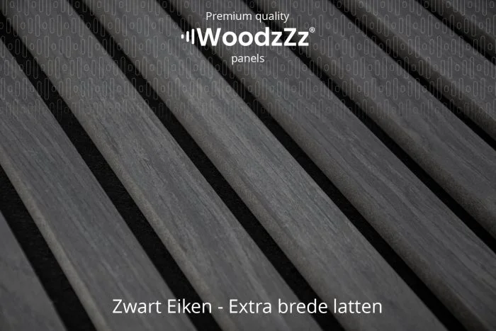 Akupanel 'Zwart Eiken - Brede latten' 270x60cm - WoodzZz - Afbeelding 2