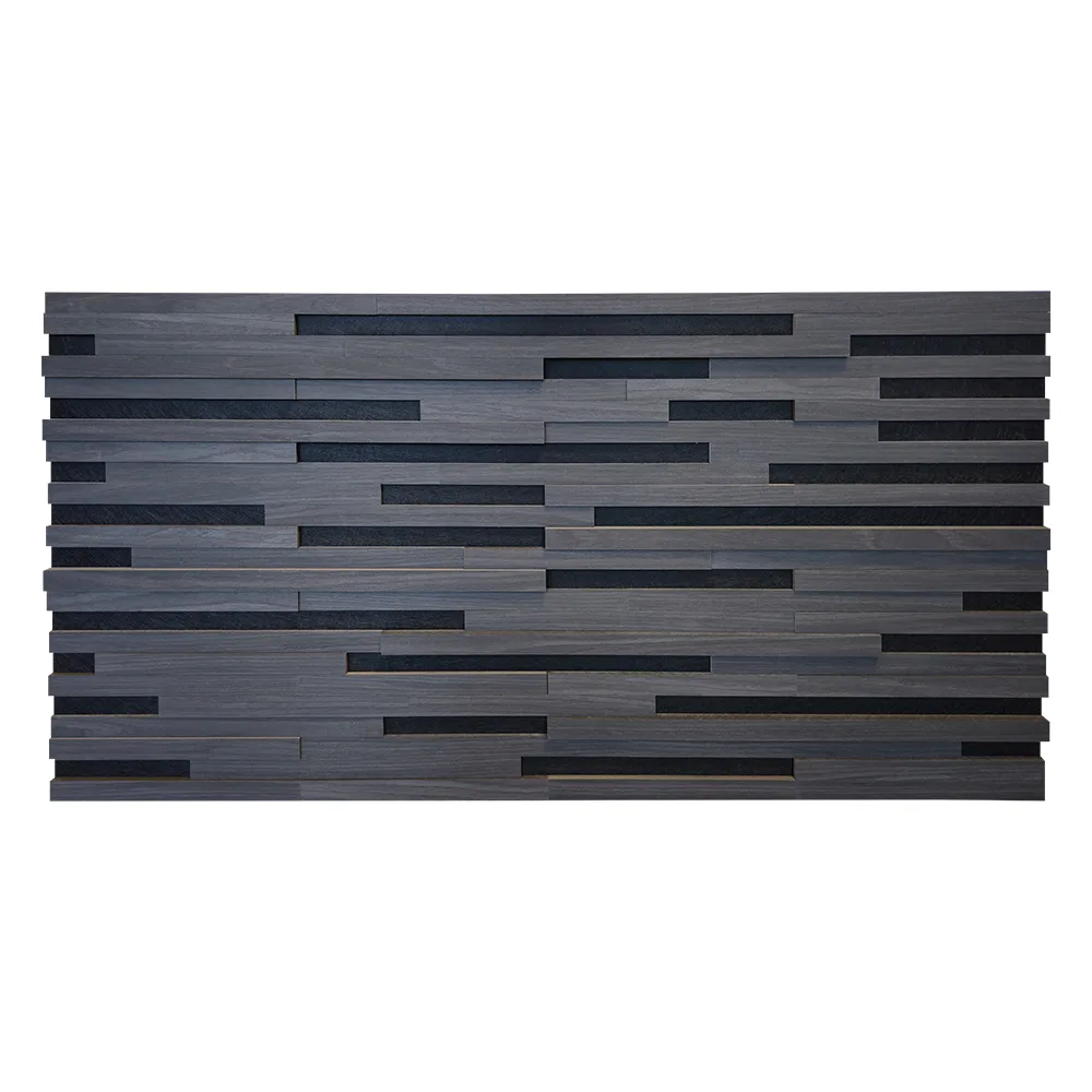 Akoestisch 3D akustrip paneel - Zwart eiken - 120x60cm - Afbeelding 1