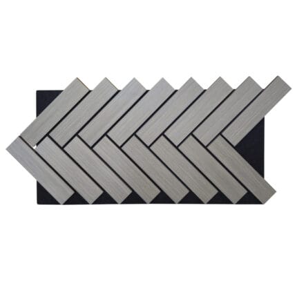 Akoestisch visgraat paneel - Zilver - 126x57x2cm