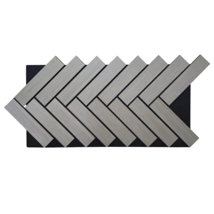 Akoestisch visgraat paneel - Zilver - 126x57x2cm